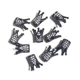 20pcs Zirconia Paved Crown Spacers Beads Girl Jewelry Making Accessory