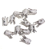 20pcs Zirconia Paved Crown Spacers Beads Girl Jewelry Making Accessory