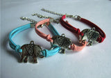 20pcs/lot Elephant Sister Bangle Rudder Leather Bracelets
