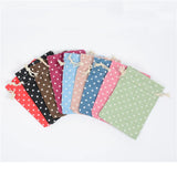 20pcs Colorful Dots Cotton Linen Gift Bags 10x14cm Party Drawstring Bags
