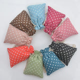 20pcs Colorful Dots Cotton Linen Gift Bags 10x14cm Party Drawstring Bags