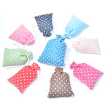 20pcs Colorful Dots Cotton Linen Gift Bags 10x14cm Party Drawstring Bags