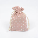 20pcs Colorful Dots Cotton Linen Gift Bags 10x14cm Party Drawstring Bags