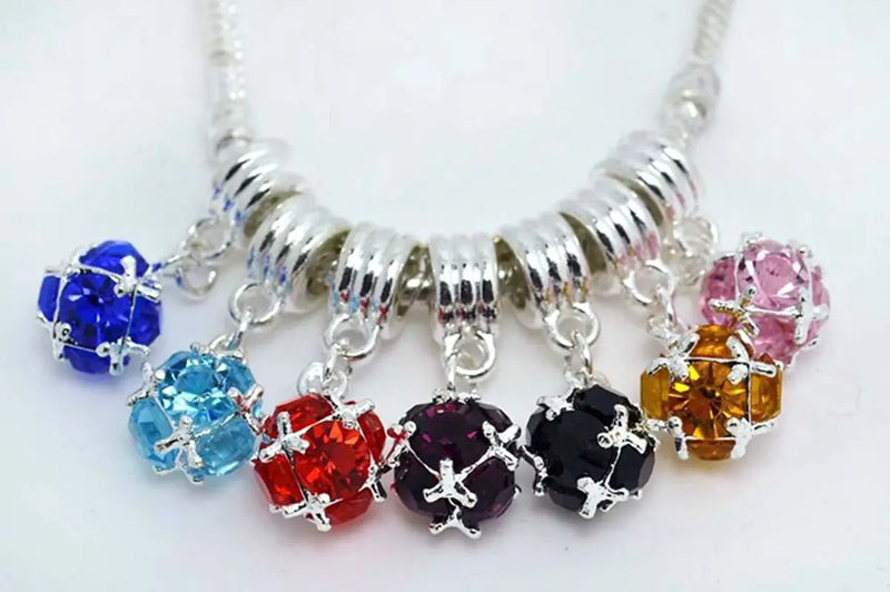 20pcs Colorful Rhinestone Ball Pendants for Bracelet&Necklace DIY Jewelry