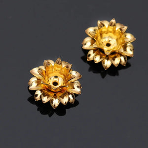 20pcs Copper Flower Bead Caps Variety of Styles Filigree Caps DIY Jewelry Making