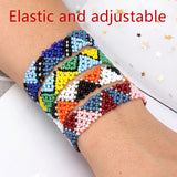 Daisy Flower Beaded Bracelet Mix Elastic Stretch Wristband Bangle Jewelry