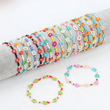 Daisy Flower Beaded Bracelet Mix Elastic Stretch Wristband Bangle Jewelry