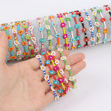 Daisy Flower Beaded Bracelet Mix Elastic Stretch Wristband Bangle Jewelry