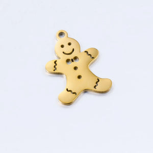 20pcs Gingerbread Man Charms Stainless Steel for DIY Earrings
