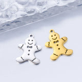 20pcs Gingerbread Man Charms Stainless Steel for DIY Earrings