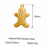20pcs Gingerbread Man Charms Stainless Steel for DIY Earrings