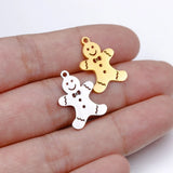 20pcs Gingerbread Man Charms Stainless Steel for DIY Earrings