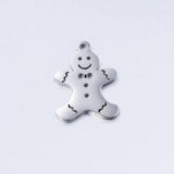 20pcs Gingerbread Man Charms Stainless Steel for DIY Earrings