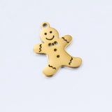 20pcs Gingerbread Man Charms Stainless Steel for DIY Earrings