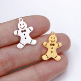 20pcs Gingerbread Man Charms Stainless Steel for DIY Earrings