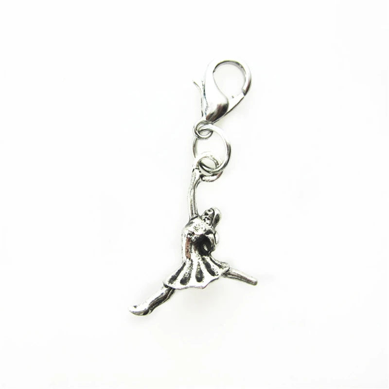 20pcs Dancing Girl Dangle Charms DIY Bracelet Pendants Jewelry Accessory