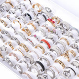 20pcs Colorful Crystal Rhinestone Heart Love Rings For Women Wedding Jewelry