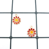 20pcs Colorful Flowers Charms Enamel Flower Pendant Jewelry Accessories