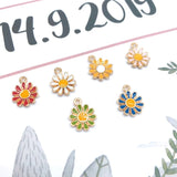 20pcs Colorful Flowers Charms Enamel Flower Pendant Jewelry Accessories