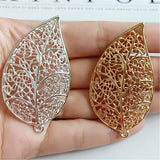 20pcs Leaf Hollow Leaves Charms Pendant For Wedding Jewelry