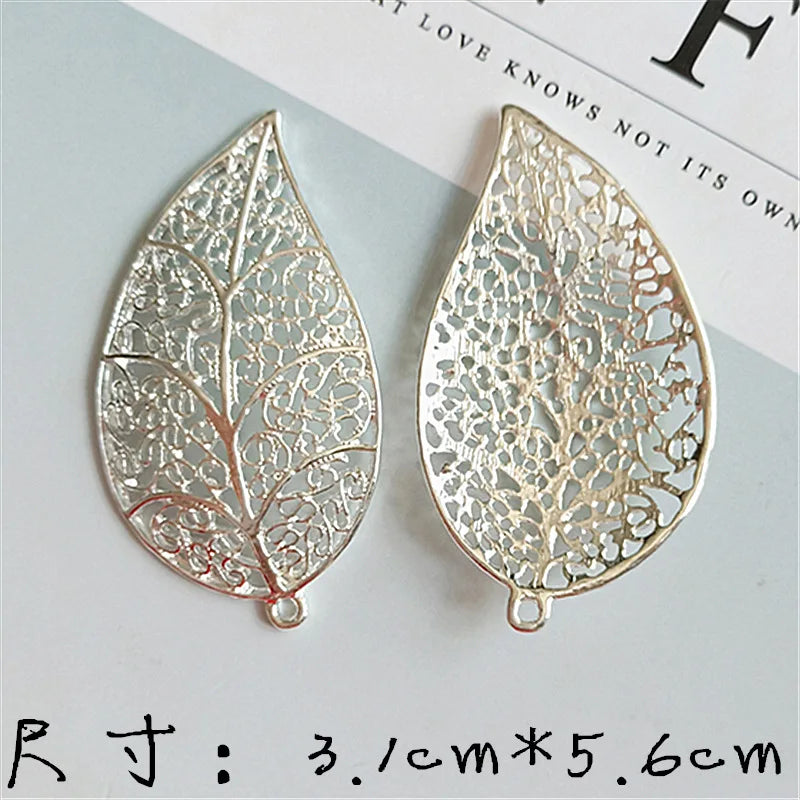 20pcs Leaf Hollow Leaves Charms Pendant For Wedding Jewelry