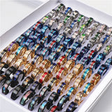 Multicolor Shell Stainless Steel Rings Mix Style Wedding Party Finger Jewelry