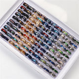 Multicolor Shell Stainless Steel Rings Mix Style Wedding Party Finger Jewelry