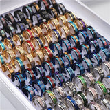 Multicolor Shell Stainless Steel Rings Mix Style Wedding Party Finger Jewelry