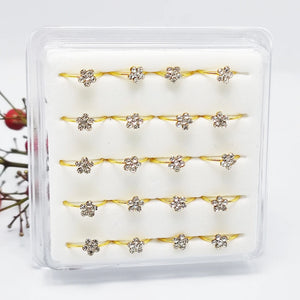 20pcs Flower Nose Ring Septum Rings 925 Silver Piercing Jewelry