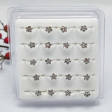 20pcs Flower Nose Ring Septum Rings 925 Silver Piercing Jewelry