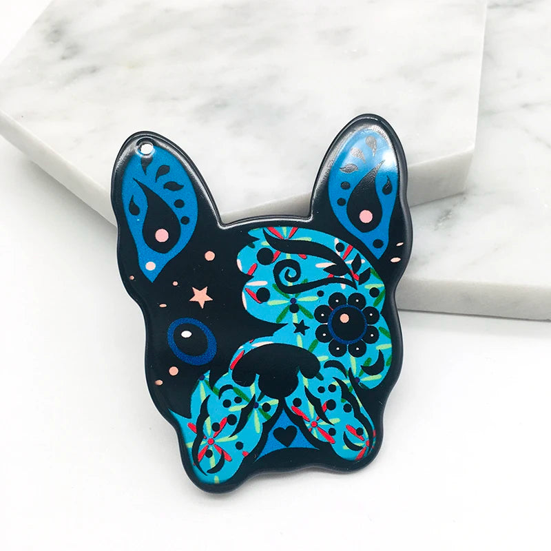 20pcs French Bulldog Pug Dog Acrylic Charms for Jewelry Making