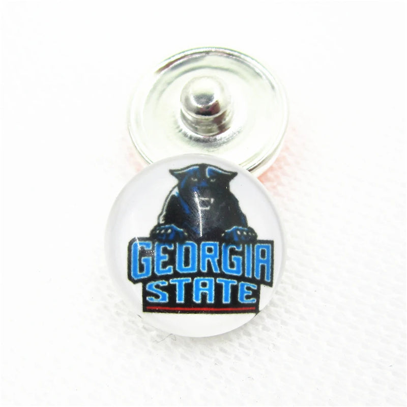 20pcs Georgia State University Snap Buttons for 18mm US Teams Snap Bracelet