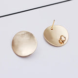 20pcs 20mm Metal Round Stud Earring Base with Loop DIY Finding