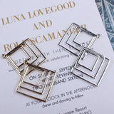 20pcs Square Geometric Shape Pendants DIY Earring Charms 34*37mm