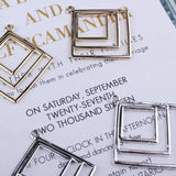 20pcs Square Geometric Shape Pendants DIY Earring Charms 34*37mm