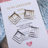 20pcs Square Geometric Shape Pendants DIY Earring Charms 34*37mm