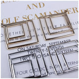 20pcs Square Geometric Shape Pendants DIY Earring Charms 34*37mm