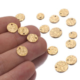 20pcs Stainless Steel Round Charms Blank Coin Beads DIY Necklace Bracelet