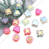 20pcs Golden Lampwork Beads Glazed Butterfly Flower Jewelry Making DIY