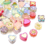 20pcs Golden Lampwork Beads Glazed Butterfly Flower Jewelry Making DIY