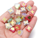 20pcs Golden Lampwork Beads Glazed Butterfly Flower Jewelry Making DIY