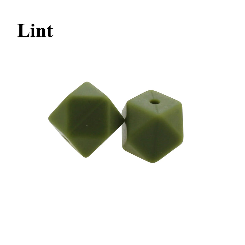 20pcs 17mm Hexagon Silicone Beads for Teething Necklace Making