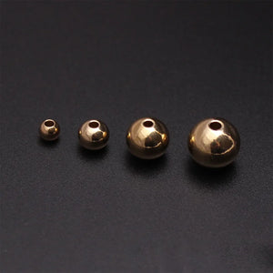 20pcs High Solid Copper Beads 4-9.5mm Round Spacer DIY Jewelry Making