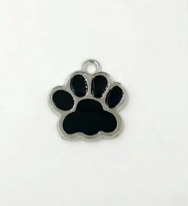 20pcs High Vintage Enamel Dog Paw Prints Charms Pendants