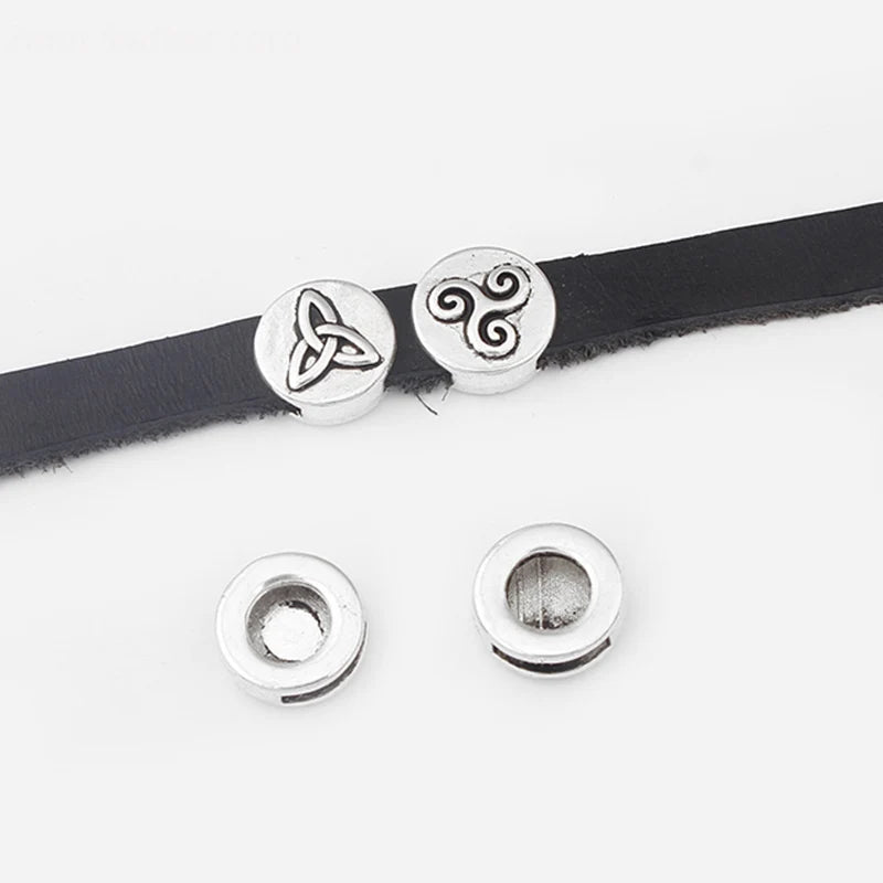 20pcs Silver Spacer Beads for 10*2mm Leather Cord Bracelets