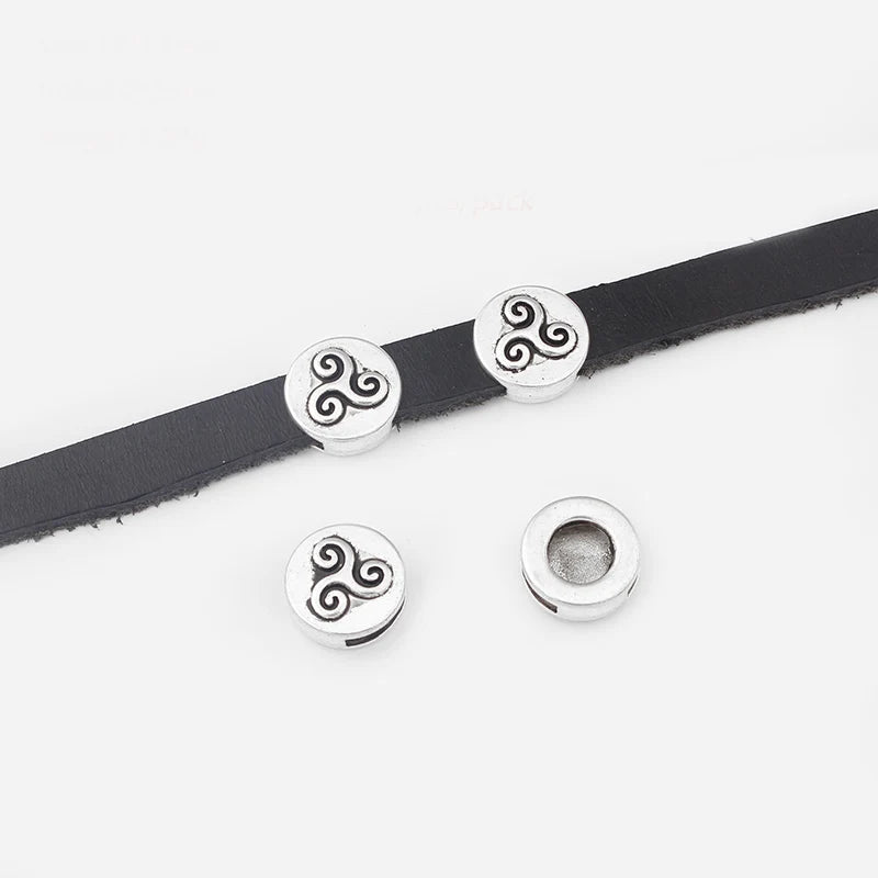 20pcs Silver Spacer Beads for 10*2mm Leather Cord Bracelets