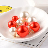 20pcs Pearl Beads Crimp End Beads Round Charms DIY Pendant for Jewelry Making