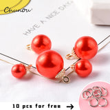 20pcs Pearl Beads Crimp End Beads Round Charms DIY Pendant for Jewelry Making