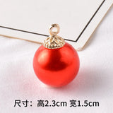 20pcs Pearl Beads Crimp End Beads Round Charms DIY Pendant for Jewelry Making