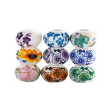 20pcs Lampwork Ceramic Beads 9*14mm Flower Porcelain DIY Jewelry Making
